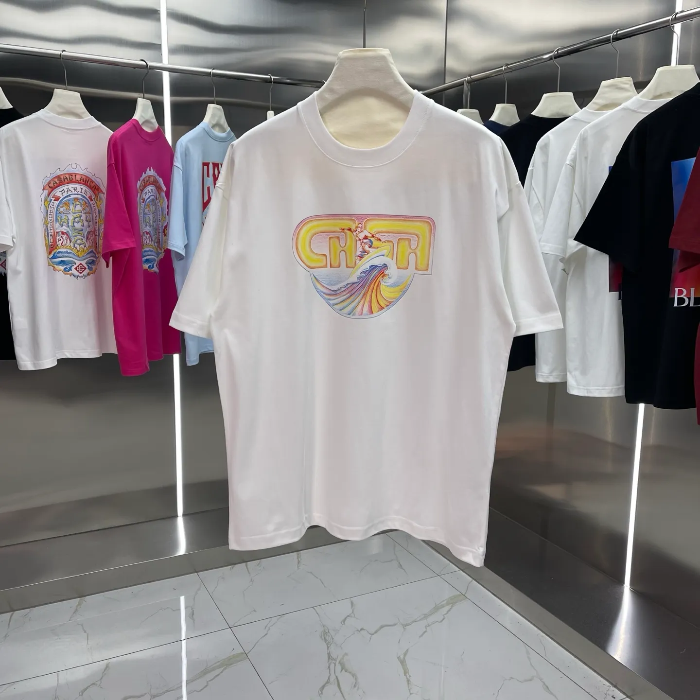 25ss New Arrival Casablanca Classic Series T ～ ， ， 。 ， Classic ， In Stock ！ ：White Black Royal Blue Light Blue Size：S M L XL XXL